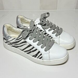 Circus‎ by Sam Edelman Devin Fashion Sneaker Womens 5 White Zebra Glitter Sequin